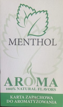  AROMA Menthol - KARTY AROMATYZUJĄCA mięta (25szt)