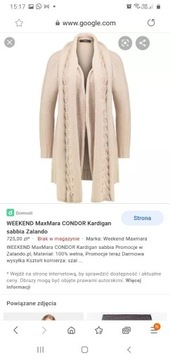 Max Mara  Weekend kardigan ze szalem 40 jak nowy