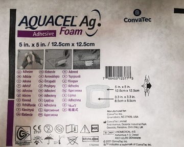 Aquacel Ag Foam opatrunek  12,5cm x12,5 cm 1szt.