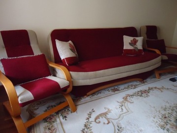 Wersalka z dwoma fotelami komplet wypoczynkowy