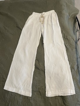 Spodnie białe muślinowe By o la la rozmiar S