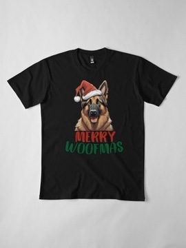 Świąteczny t-shirt z psem OWCZAREK NIEMIECKI