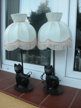 lampa lampki koty z abażurem 