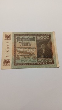 5000 Marek 1922 rok Niemcy