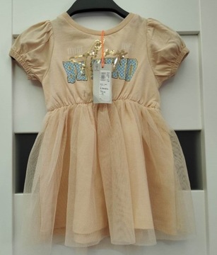 brzoskwiniowa sukienka tiul River Island 74 cm