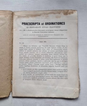 Praescripta et ordinationes 1887 W. Józefczyk