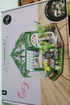 Miniaturowy domek Led diy zrób to sam miniature house green house Cafe 