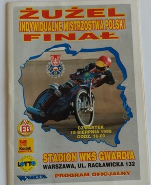 IMP finał Warszawa 1996 program żużel 