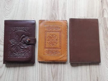 Stare portfele skóra  Kolekcja  3 sztuki 4 gratis