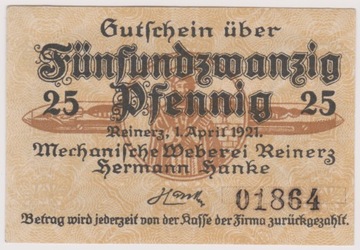 Reinerz (Duszniki-Zdr.), 25 Pf, 1.04.1921