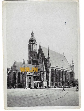 Pocztówka z lat 1940. Lipsk, Thomaskirche