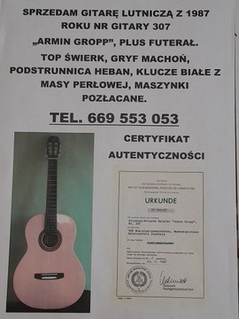 Gitara lutnicza Armin Gropp