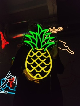 Ananas.Napis Świetlne.Dekoracje na Ścianę Neon LED