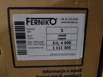 Spirala Zip-Wire FERNIKO 1", 2:1, 4500, Miedź