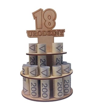 Tort na pieniądze, statuetka , prezent 18 urodziny