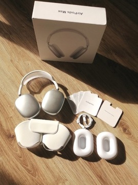 Nowe słuchawki Airpods max apple srebrne białe