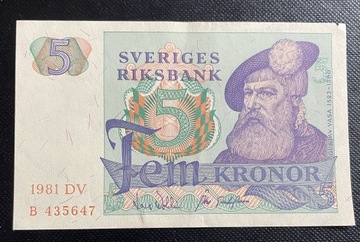 5 koron 1981r Szwecja