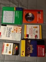 Słowniki, tablice, idiomy,fiszki niemiecki (7 szt)