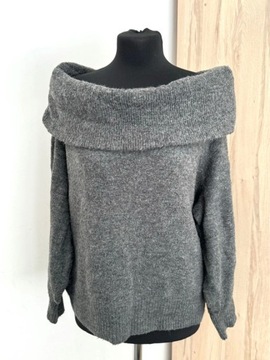 H&M sweter z szalowym dekoltem L-XL