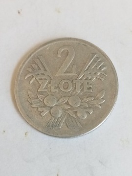 Moneta 2 zł 1958 r bez znaku mennicy Jagody
