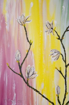 Obraz "Magnolia VII", akryl płótno 70x50 cm