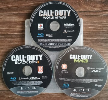 Trzy części Call of Duty na PS3. Same płyty. 