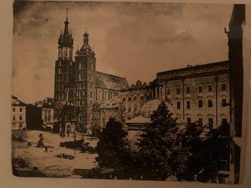 Kraków 1903 duża stara fotografia Kościół Mariacki