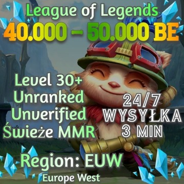 Konto League of Legends Smurf LoL EUW 30-40K BE