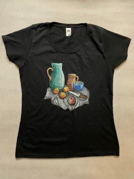 Art t-shirt boho vintage ręcznie malowany L/M