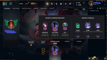 KONTO EUNE 325 LVL, 443K BE, 75 SKINÓW, LVL 2 - 99 CHAMP