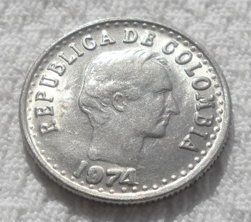 Kolumbia Francisco Paula Santander 20 centavo 1974