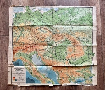 Mapa fizyczna europejskich krajów demoludu 1957