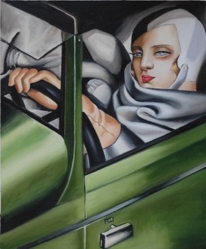 Tamara Łempicka   Autoportret z zielonym bugatti 