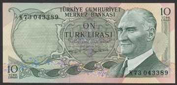 Turcja 10 lirasi 1986 - stan bankowy UNC
