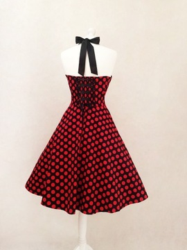 Sukienka gorsetowa letnia na imprezę polka dot 50s