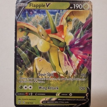 Karta Pokemon ultrare Flapple V Battle Styles