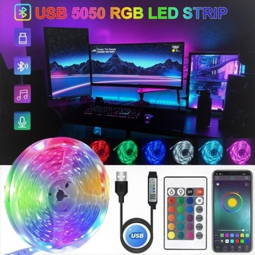 TAŚMA LED RGB 5050 10M z pilotem i bluetooth