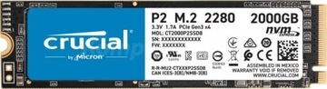 Dysk Crucial P2 M.2 PCI-e NVMe 2TB + gwarancja