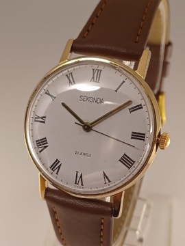 Piękny Sekonda Poljot 23 jewels De Luxe złoto