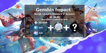 Genshin Impact Konto EU AR 46 Ganyu + 305+ Wish