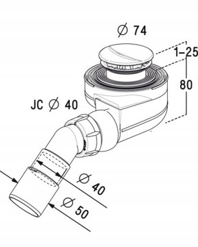 Radaway NOWY syfon brodzikowy turbo TB50P