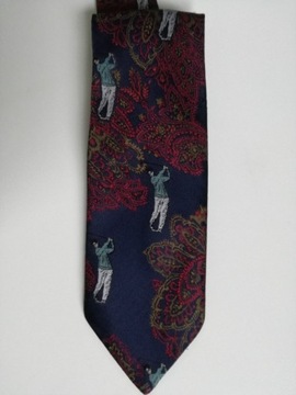 Przepiękny krawat golf golfista Danish Design