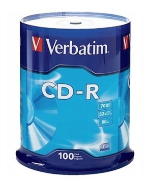 Płyty CD-R Verbatim 700MB, 100 szt