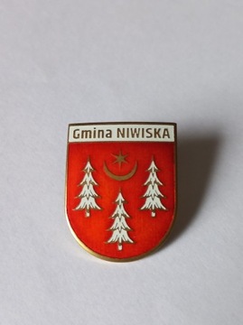 Herb gmina Niwiska przypinka pin wpinka metaliczna