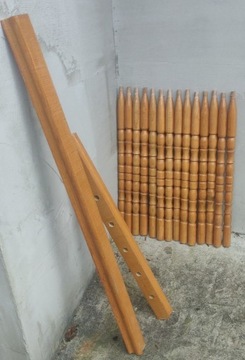 Barierka z demontażu drewniana jesion lakierowany