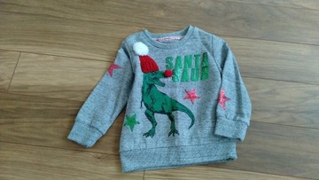 Bluza świąteczna 2-3 lata Dinozaury
