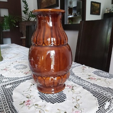 Vintage-Stary duży sygnowany wazon-Pruszkow lata70