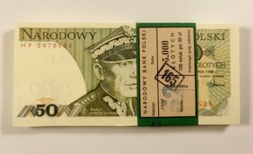 Paczka bankowa 50 złotych 1988 r.