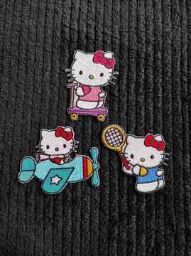Hello Kitty Sanrio naprasowanki 3 sztuki kotek 