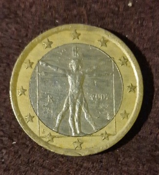 1 euro 2002 Leonardo Da Vinci rzadkie